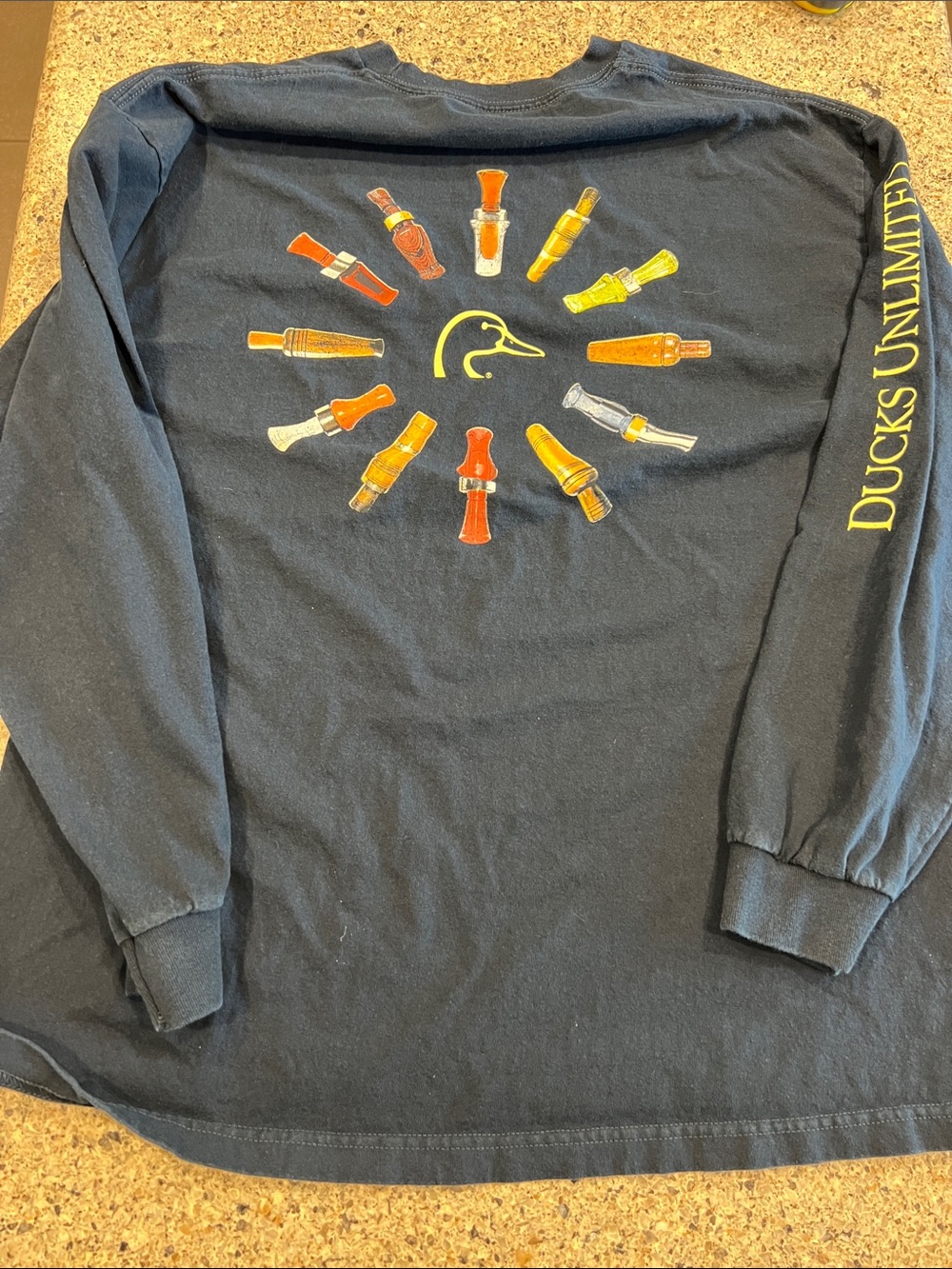 Men's Long-Sleeve Navy ducks unlimited call XL hunting z23